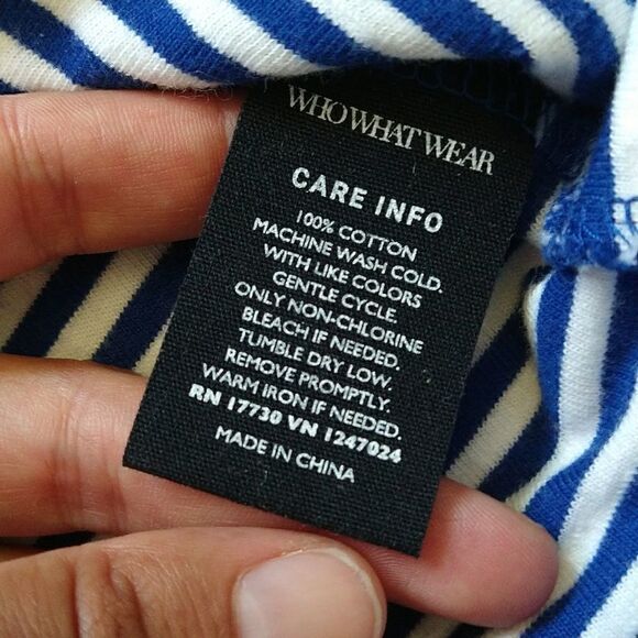 Who What Wear Striped Blue Top 3/4 Sleeve size XS - Picture 4 of 4